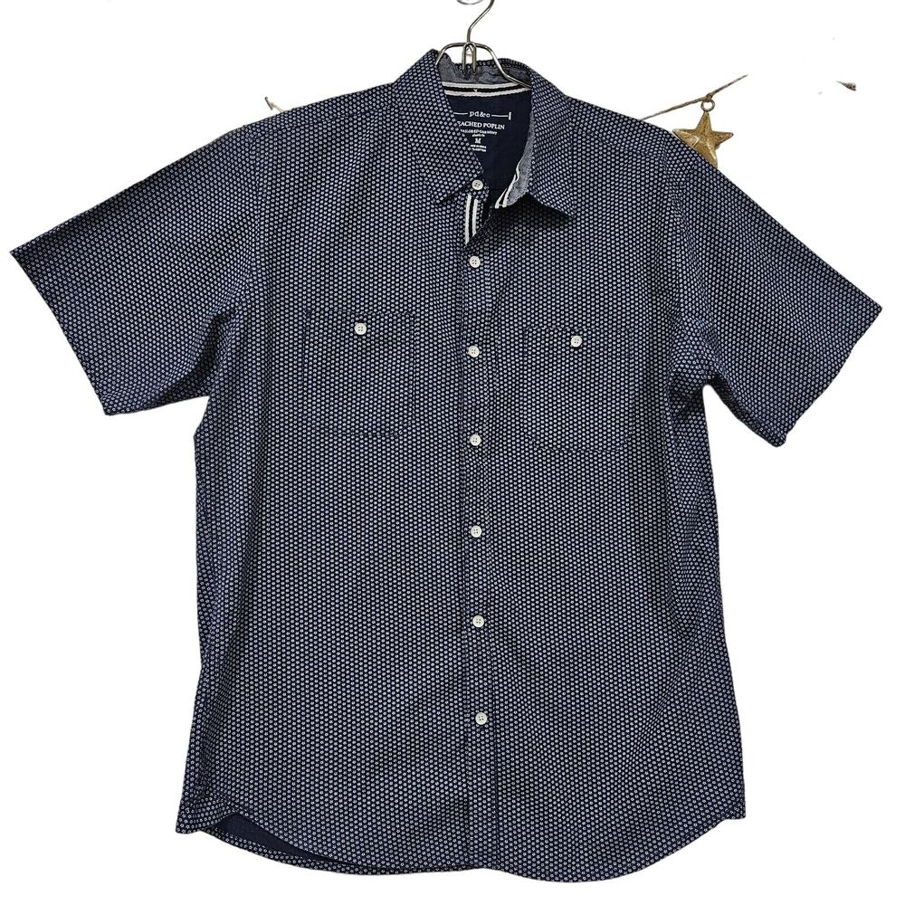 PD & C Peached Poplin Classic Fit 100% Cotton Button Up Shirt Size Medium Boho